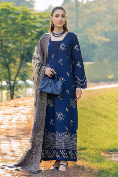 Humdum D-08 Onora Embroidered Khaddar Collection