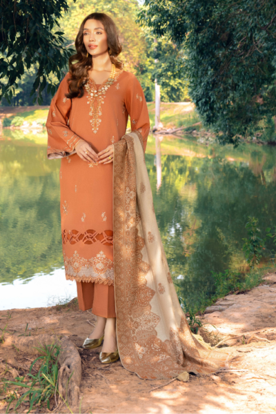 Humdum D-04 Onora Embroidered Khaddar Collection