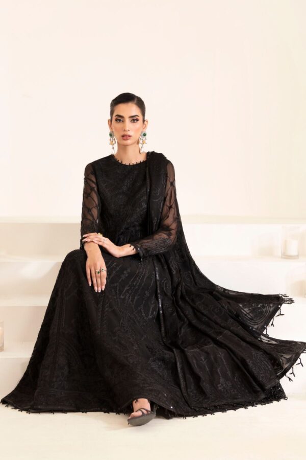 Alizeh Fashion Af-Uf-9027-Siyah Embroidered Chiffon