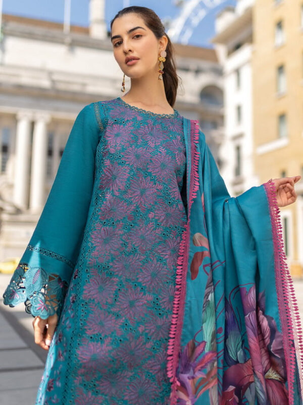 Rang Rasiya D-01 Ella Carnation Embroidered Linen Collection