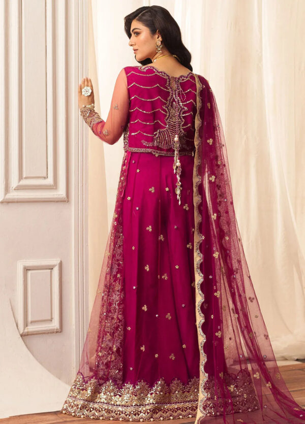 Mushq D-05 Fuchsia Hemline Embroidered Net