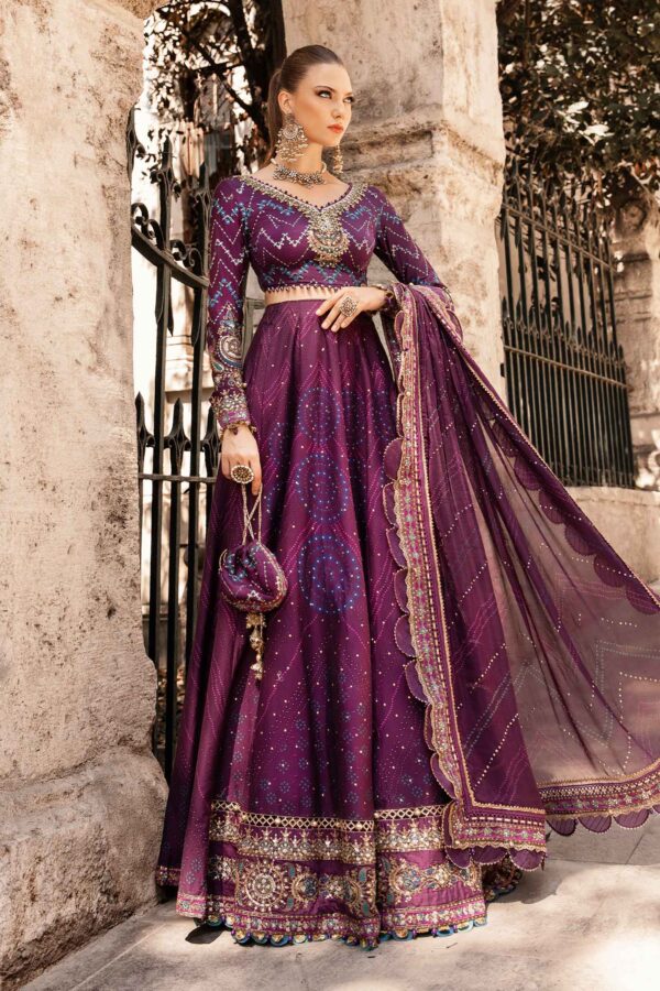 Maria B Cst-802 Embroidered Cotton Satin Suit