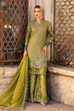 Maria B Cst-803 Embroidered Cotton Satin Suit