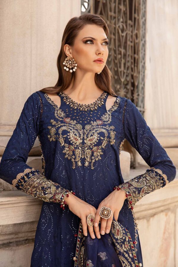 Maria B Cst-804 Embroidered Cotton Satin Suit