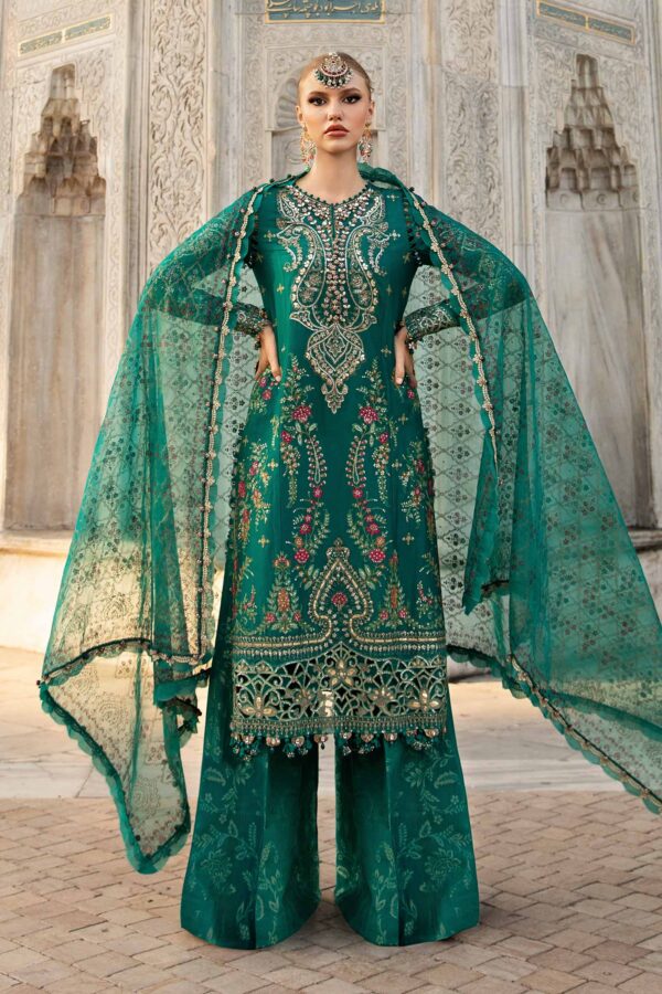 Maria B Cst-805 Embroidered Cotton Satin Suit