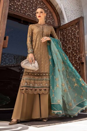 Maria B Cst-808 Embroidered Cotton Satin Suit