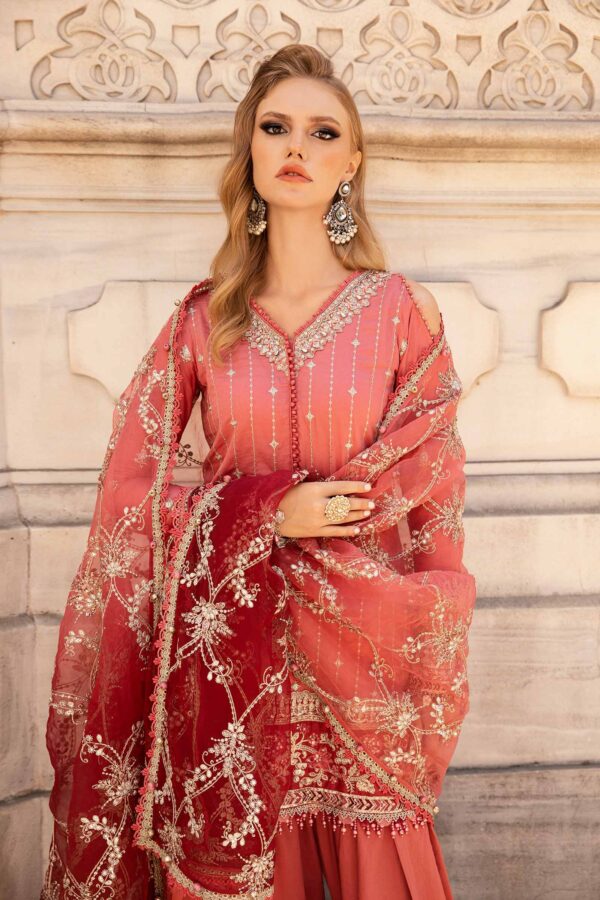 Maria B Cst-809 Embroidered Cotton Satin Suit