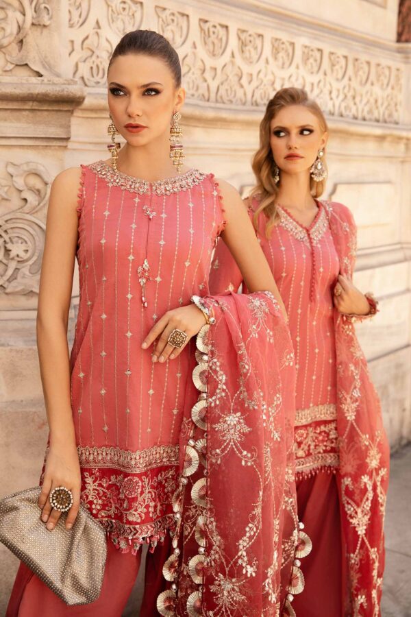 Maria B Cst-809 Embroidered Cotton Satin Suit