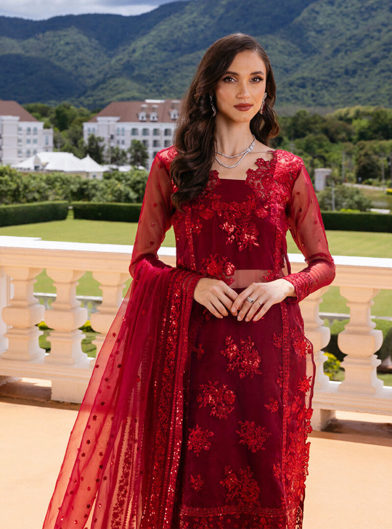 Zainab Chottani D-09 Ruby Luxe Chottani Embroidered Organza