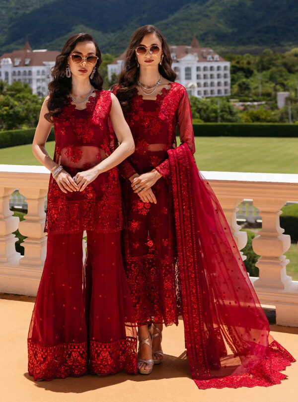 Zainab Chottani D-09 Ruby Luxe Chottani Embroidered Organza