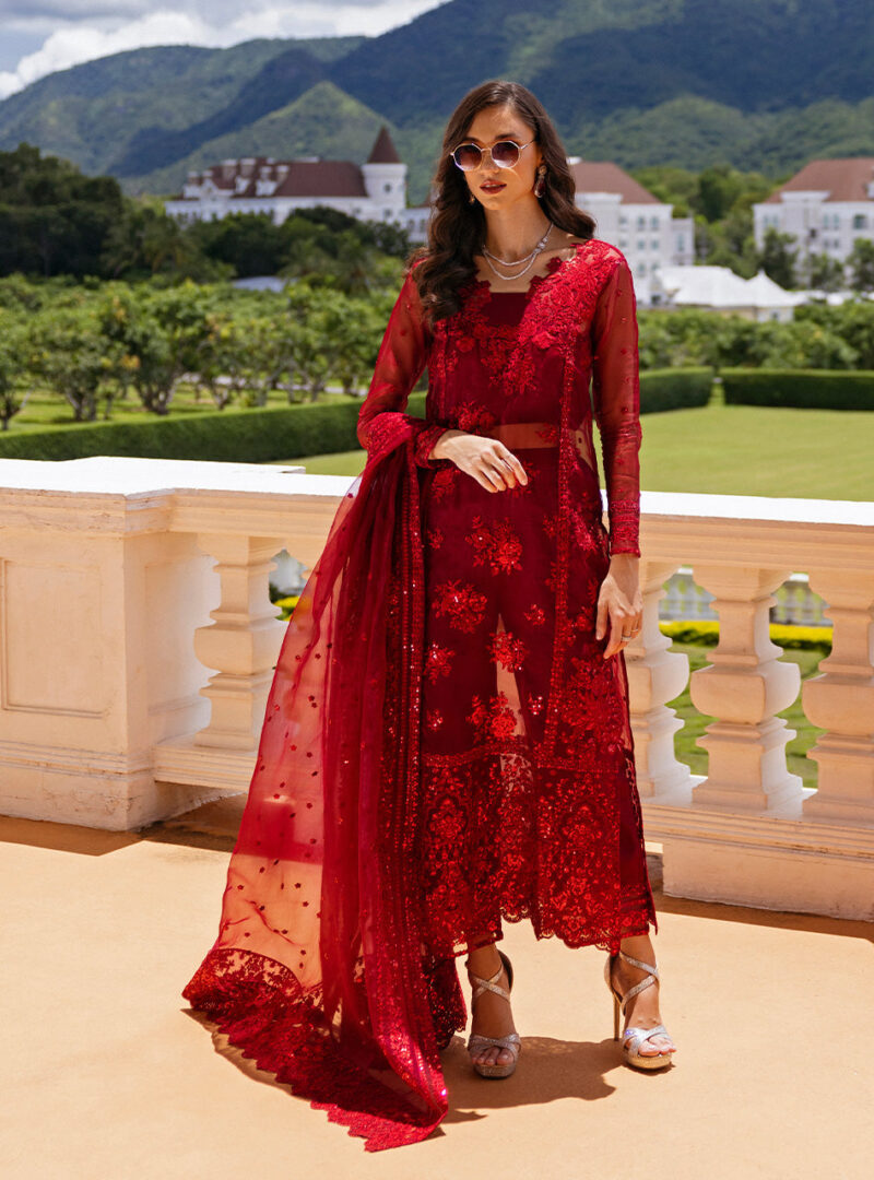 Zainab Chottani D-09 Ruby Luxe Chottani Embroidered Organza