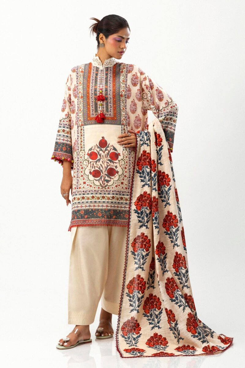 Sana Safinaz D-03a Mahay Printed Slub Collection