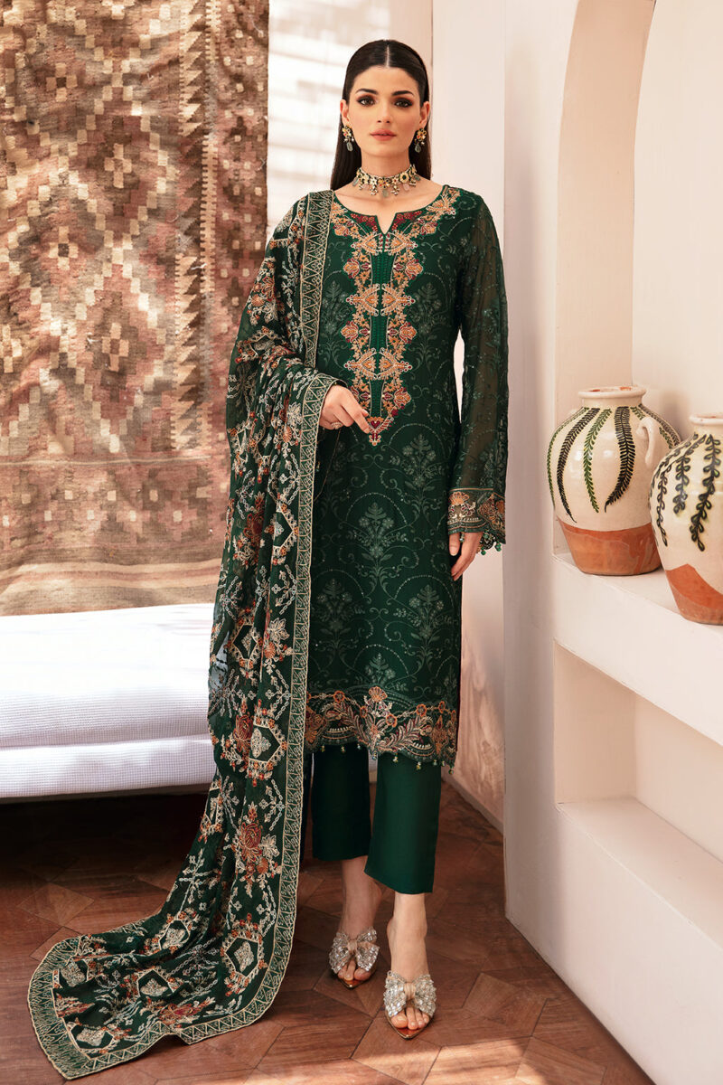 Ramsha K-207 Kashish Embroidered Chiffon