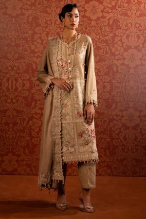 Sana Safinaz D-03a Muzlin Embroidered Slub Collection