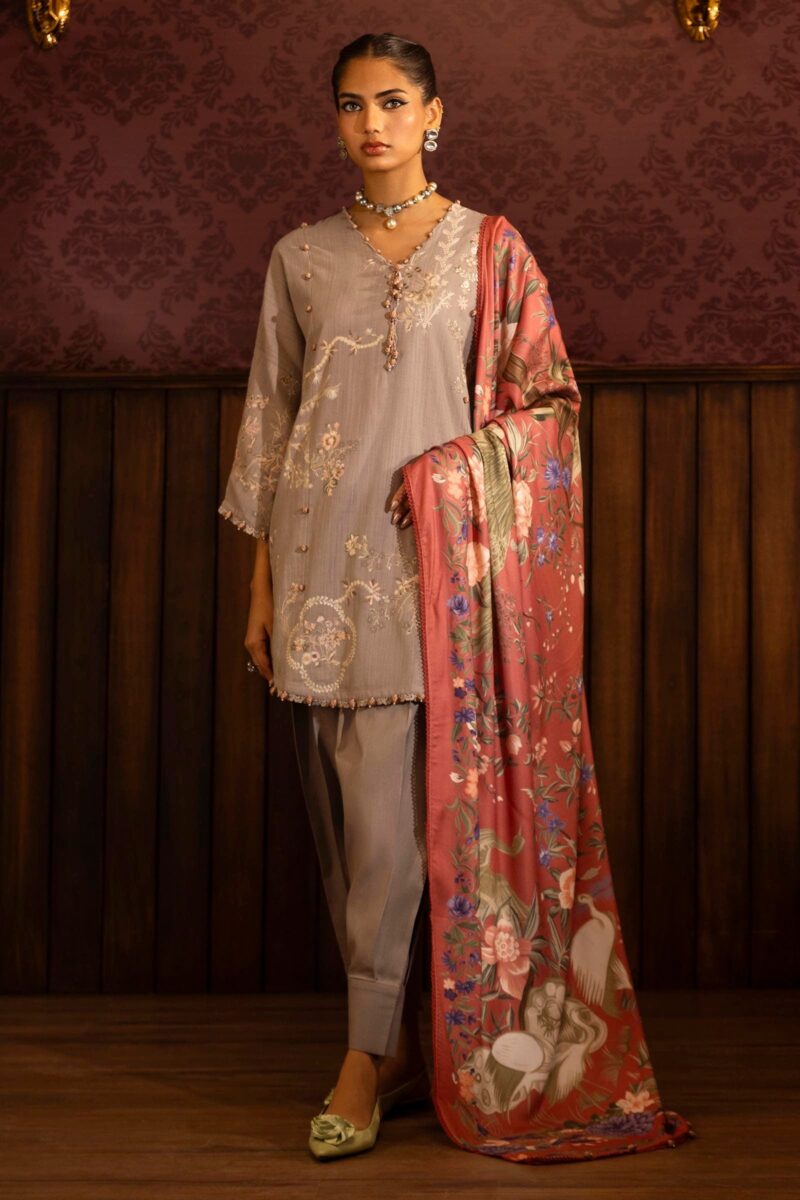 Sana Safinaz D-06b Muzlin Embroidered Slub Collection