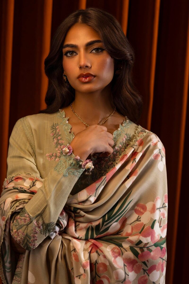 Sana Safinaz D-07a Muzlin Embroidered Slub Collection