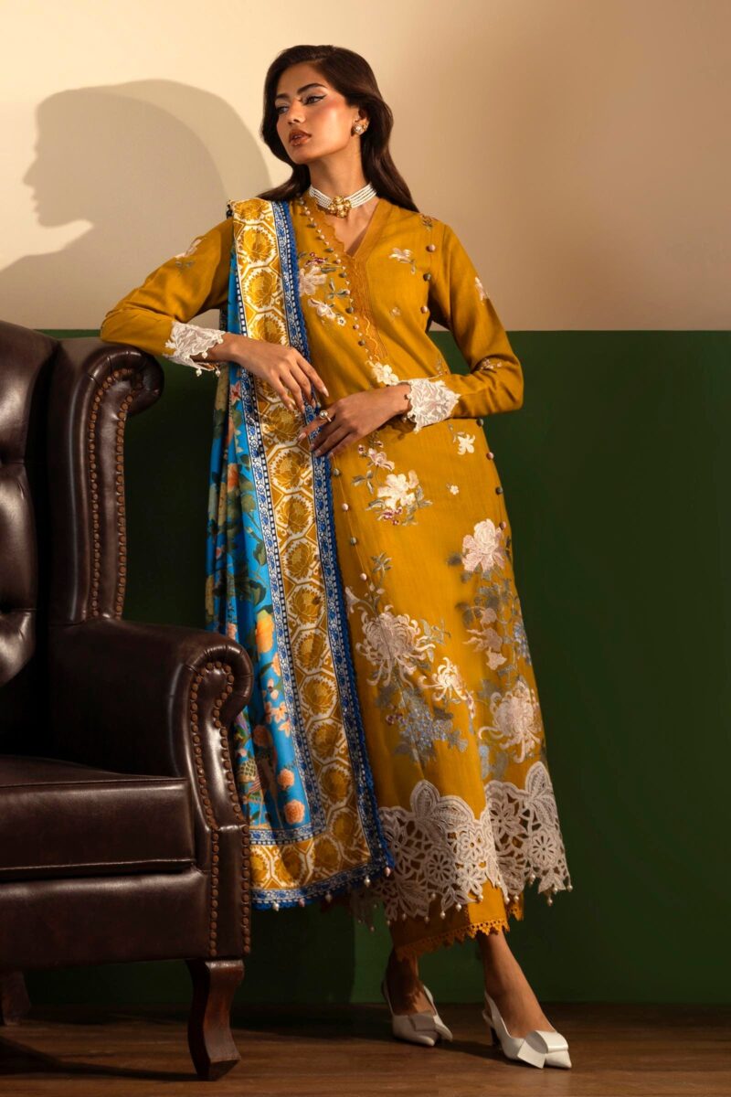 Sana Safinaz D-08a Muzlin Embroidered Slub Collection