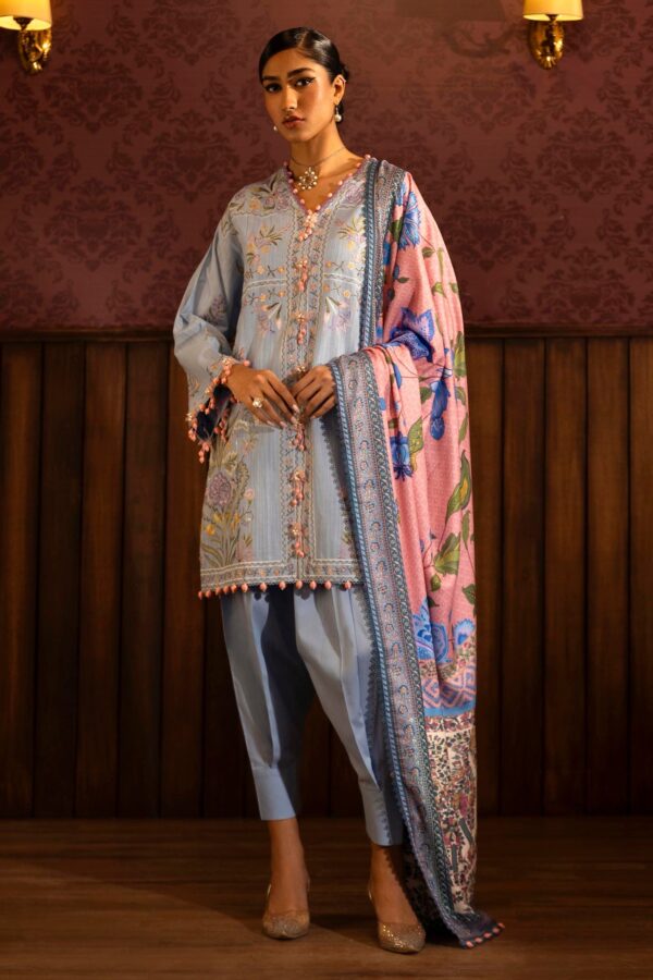 Sana Safinaz D-10B Muzlin Embroidered Slub Collection