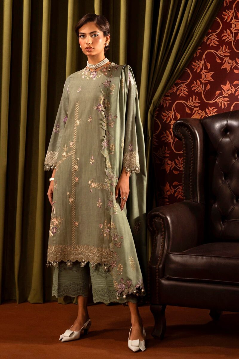 Sana Safinaz D-11a Muzlin Embroidered Slub Collection