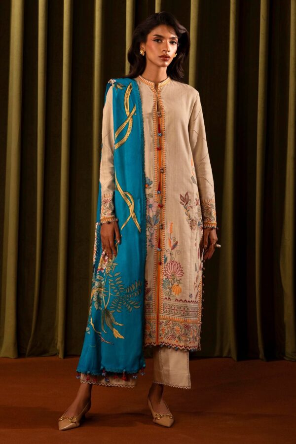 Sana Safinaz D-14A Muzlin Embroidered Slub Collection