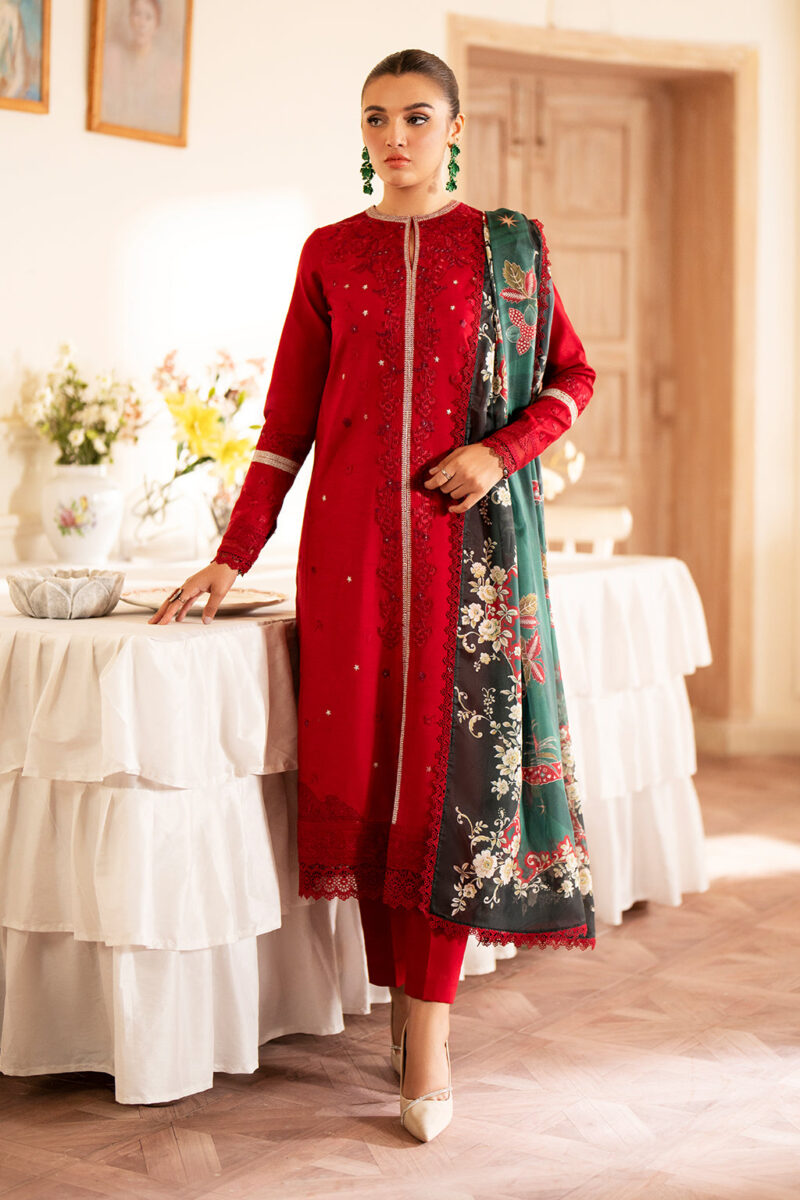 Saad Shaikh D-07 Coral Lumiere Embroidered Dull Silk Collection