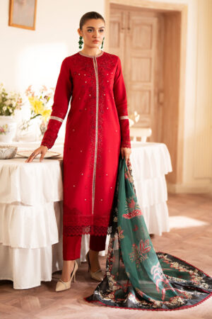 Saad Shaikh D-07 Coral Lumiere Embroidered Dull Silk Collection