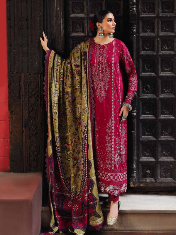 Nureh Nw-80 Maya Embroidered Self Linen Jacquard Collection