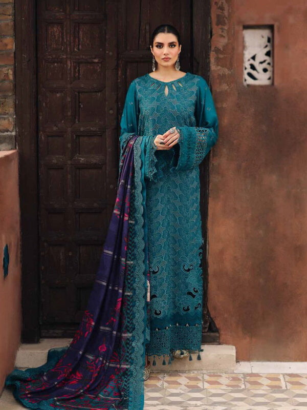 Nureh Nw-81 Maya Embroidered Self Linen Jacquard Collection