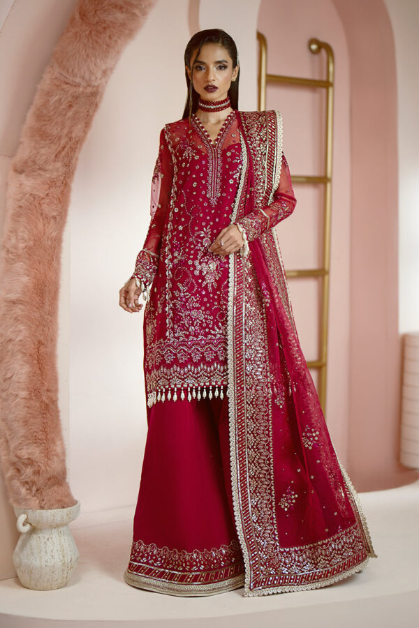 Ayzel Awf-03 Ruby Luminara Embroidered Organza