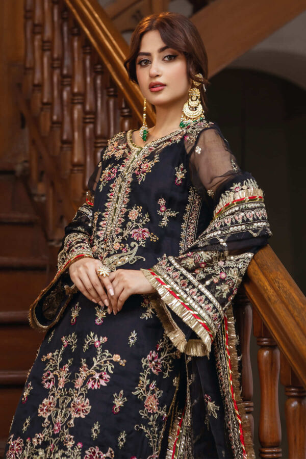 Serene Premium Sb-32 Mehrang Sajal Embroidered Organza