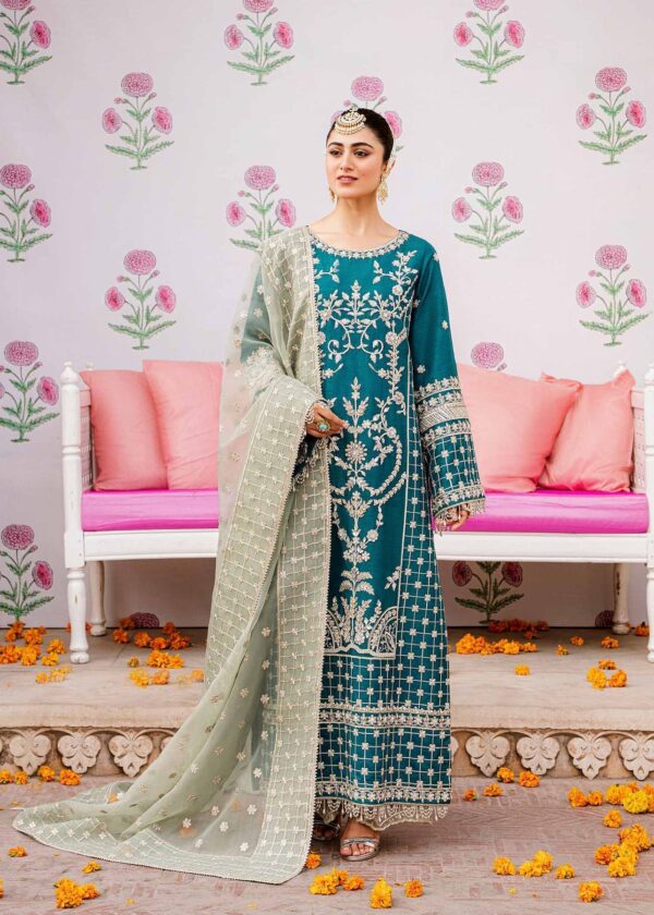 Akbar Aslam Zohra Shadmani Embroidered Raw Silk