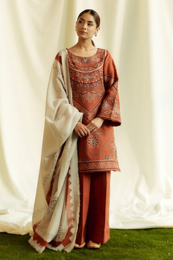 Zara Shahjahan Zw24-4B Topaz Coco Winter Khaddar Collection