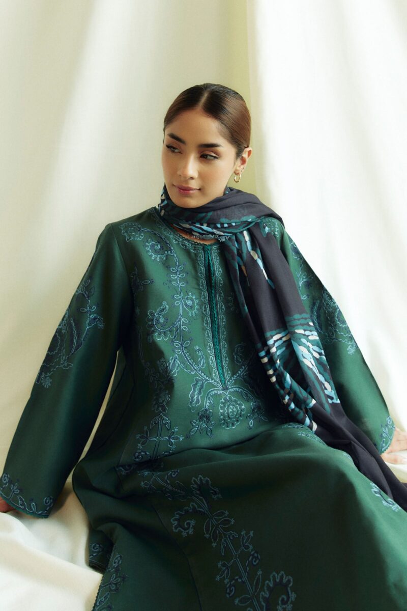 Zara Shahjahan Zw24-5b Peridot Coco Winter Khaddar Collection