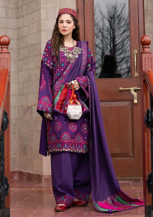 Maryam Hussain Shawl D 4 Plum Winter Collection