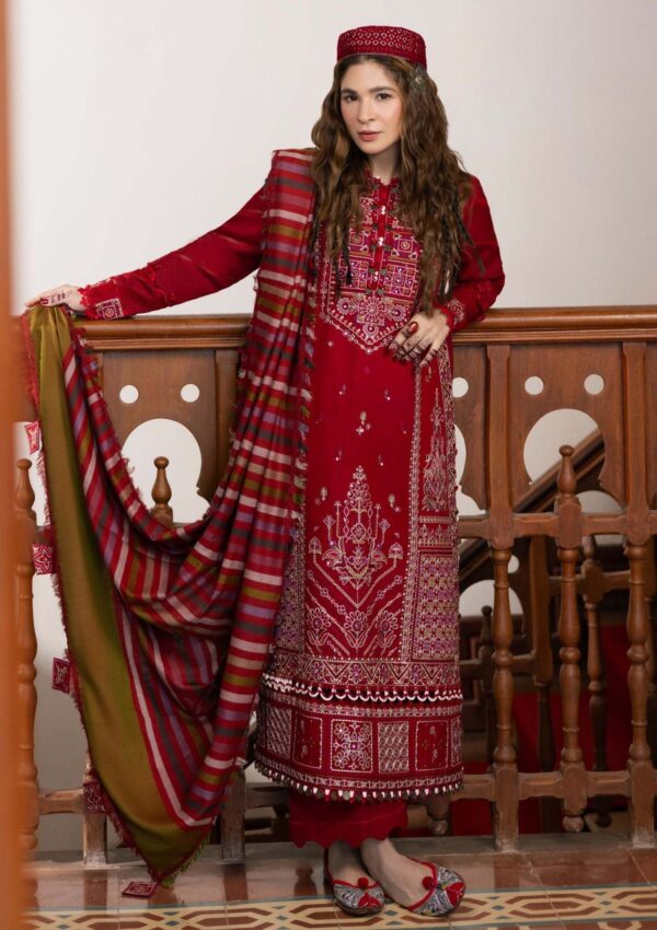 Maryam Hussain Shawl D 6 Rose Winter Collection