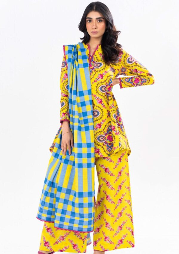 Al Karam Fw49 Yellow Unstitched Winter Collection