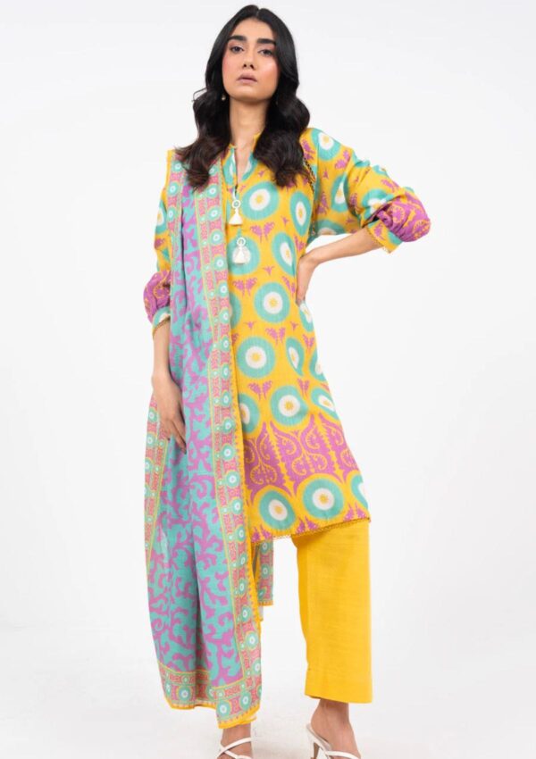 Al Karam Fw52 Yellow Unstitched Winter Collection