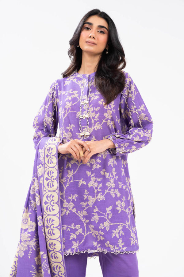 Al Karam Fw27.1 Purple Unstitched Winter Collection