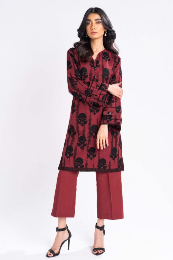 Al Karam Fw53.1 Red Unstitched Winter Collection