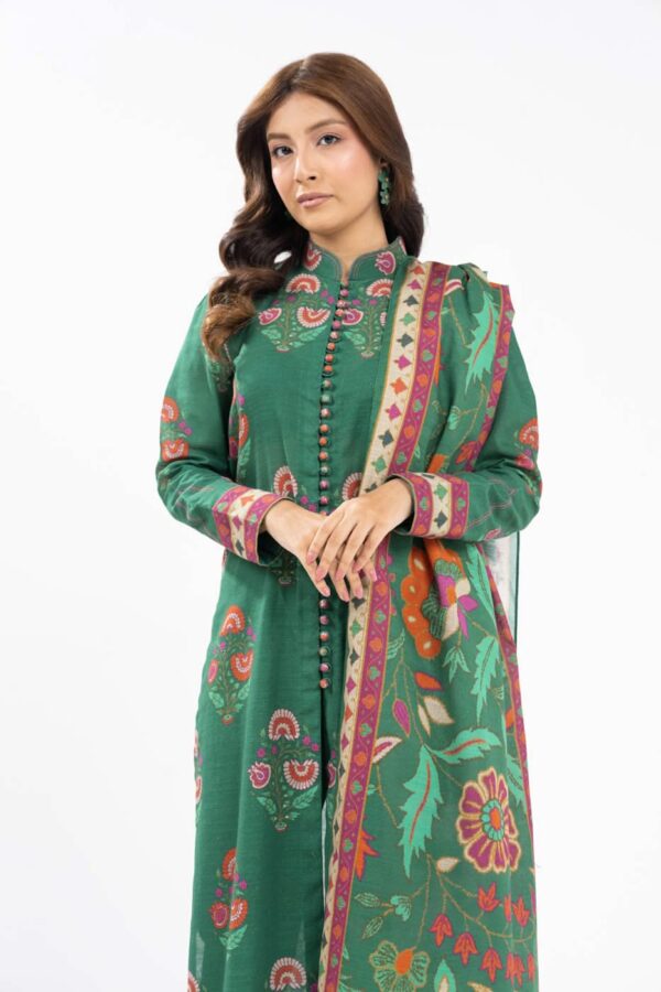 Al Karam Fw60.1 Green Unstitched Winter Collection