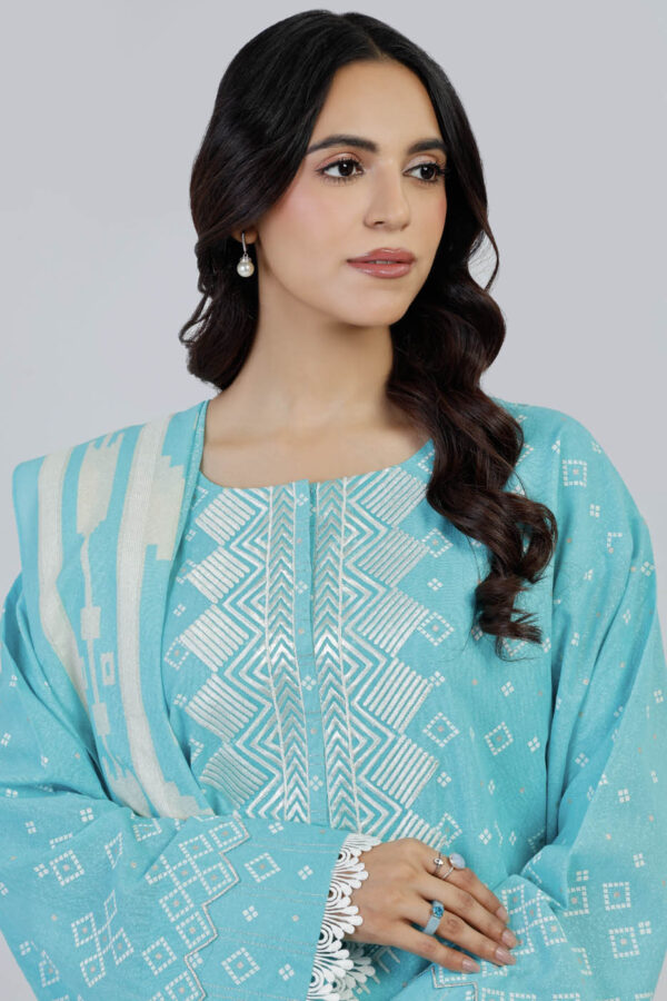 Al Karam Fw7.1 L Blue Unstitched Winter Collection