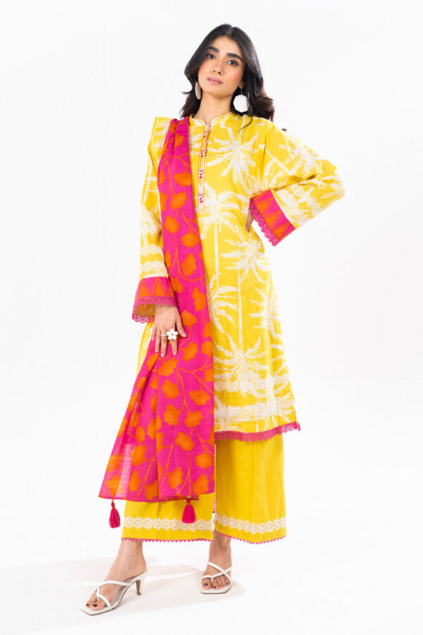 Al Karam Fw25 Yellow Unstitched Winter Collection