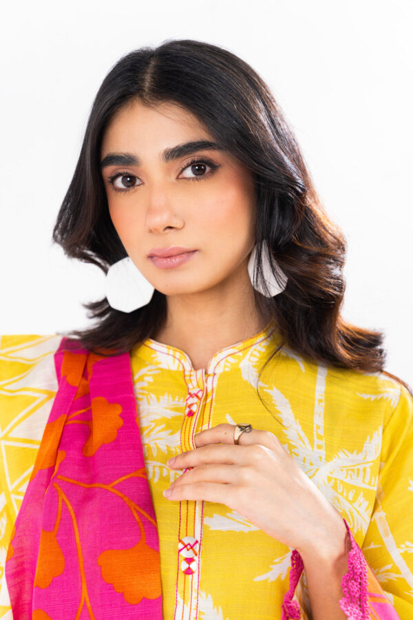 Al Karam Fw25 Yellow Unstitched Winter Collection