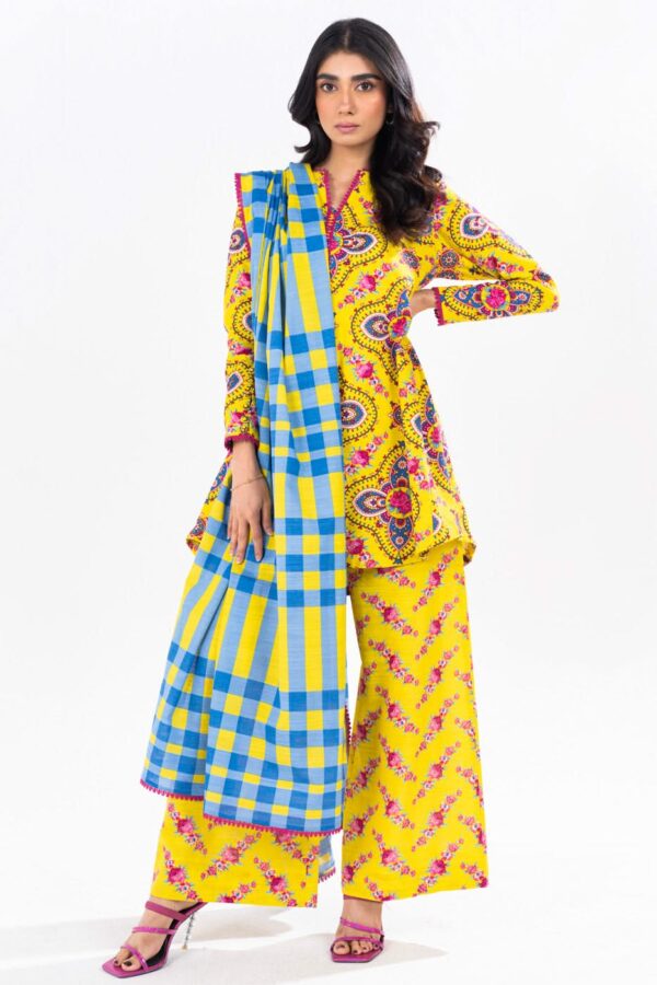 Al Karam Fw49 Yellow Unstitched Winter Collection