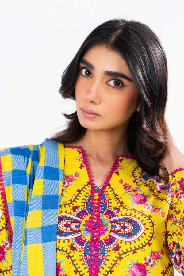 Al Karam Fw49 Yellow Unstitched Winter Collection