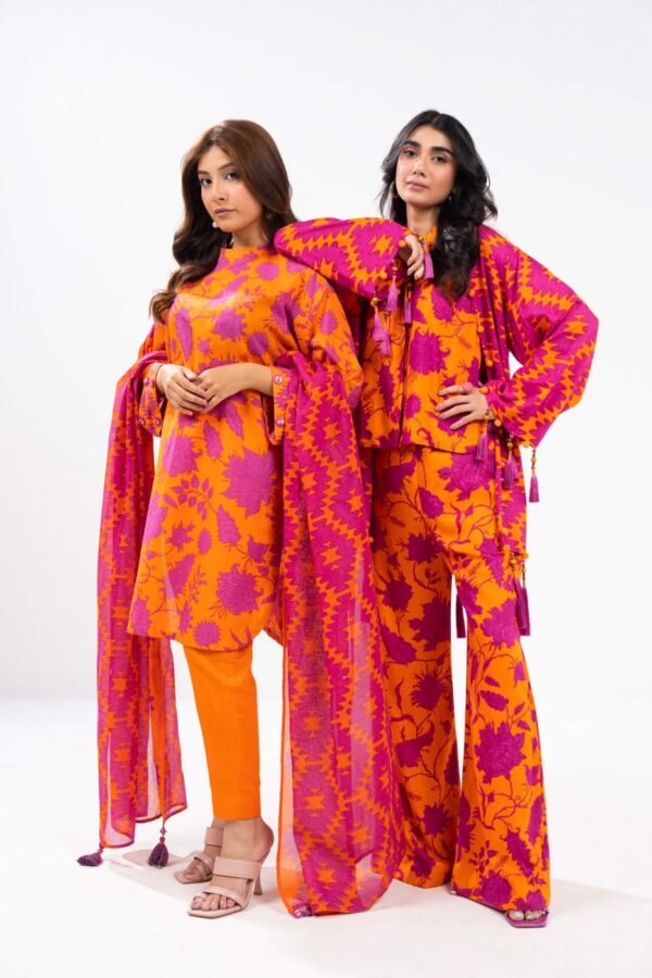 Al Karam Fw37 Orange Unstitched Winter Collection