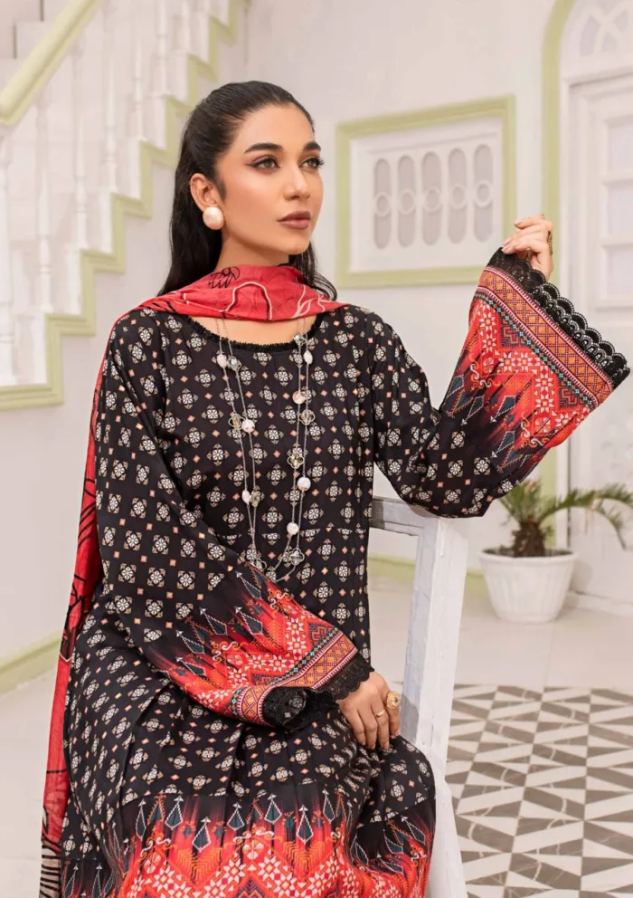 Aalaya CA1 09 Coral Luxury Lawn Collection - Image 3
