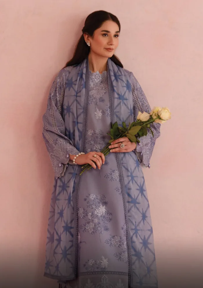 Afrozeh AFC25 09 Columbine Floral Charm Luxury Lawn Collection - Image 3