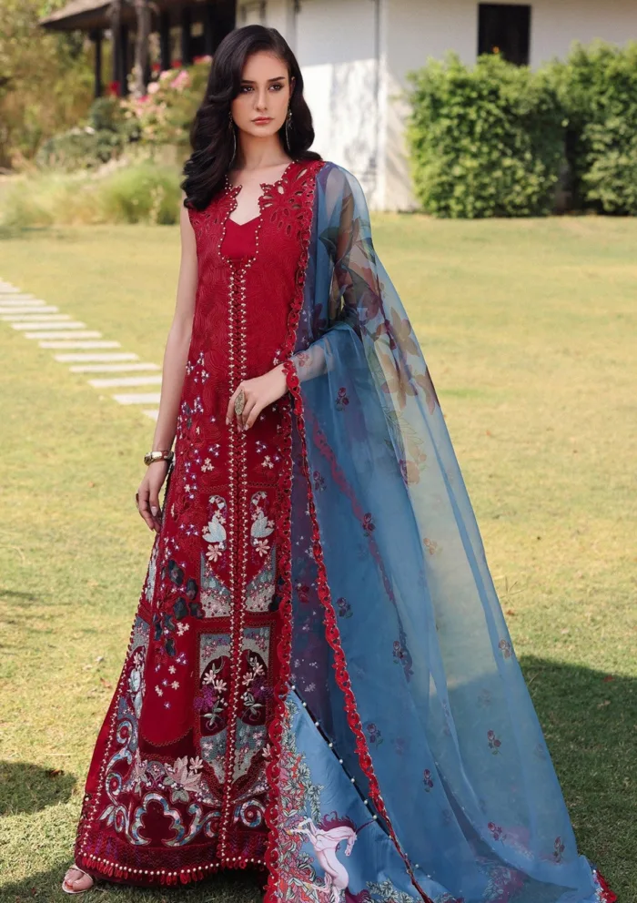 Afrozeh AL 04 Glacis Unstitched 25 Luxury Lawn Collection - Image 2