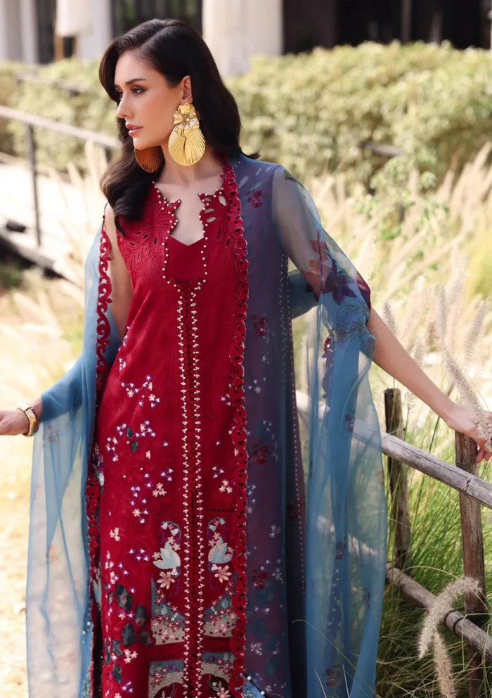 Afrozeh AL 04 Glacis Unstitched 25 Luxury Lawn Collection - Image 4